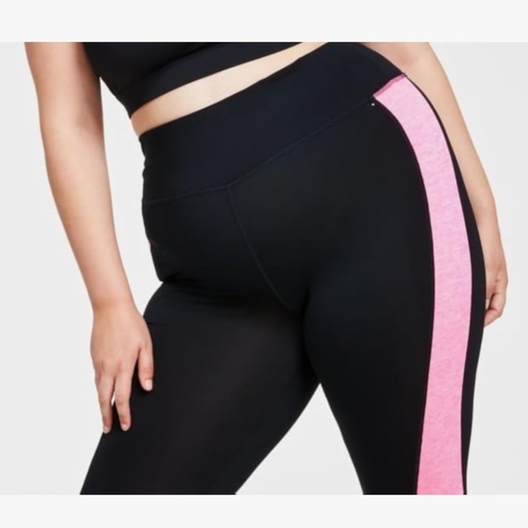 Ideology Black Orange Capri Pants with Bold Side Stripe - Picture 2 of 2